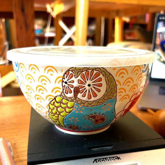 Dutch Wax Owl Bowl with Vent Cap Cover (7) - Picture 1 of 5